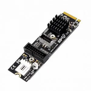 WRIARICH 5Gbps Type-E USB 3.1 Front Panel Socket IDC & USB3.0 20Pin to NVME NGFF M-Key Express Card Adapter for Motherboard WRIARICH 5Gbps Type-E USB 3.1 Front Panel Socket IDC & USB3.0 20Pin to NVME NGFF M-Key Express Card Adapter for Motherboard