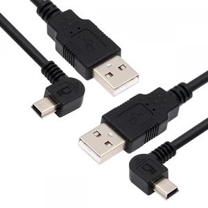 WRIARICH 2pcs/lot Left & Right Angled Mini USB B Type 5pin Male 90 Degree to USB 2.0 Male Power Data Cable 50cm WRIARICH 2pcs/lot Left & Right Angled Mini USB B Type 5pin Male 90 Degree to USB 2.0 Male Power Data Cable 50cm