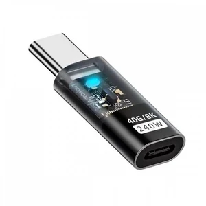 WRIARICH Transparent LED USB4 Type C Male to Female Extension 240W Power 40Gbps Data 8K Video Adapter for Phone Laptop WRIARICH Transparent LED USB4 Type C Male to Female Extension 240W Power 40Gbps Data 8K Video Adapter for Phone Laptop