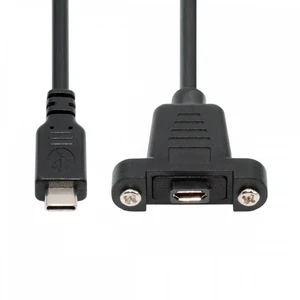 WRIARICH USB2.0 Micro 5Pin Female to Type-C USB-C Male Power Cable 480Mbps Data with Panel Mount Holes 50cm WRIARICH USB2.0 Micro 5Pin Female to Type-C USB-C Male Power Cable 480Mbps Data with Panel Mount Holes 50cm