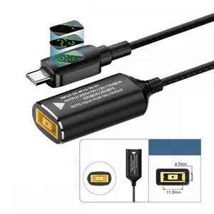 WRIARICH Rectangle Jack Thinkpad X1 Input to USB-C Type-C Power 140W Smart LED Display Charge Cable for Laptop Phone PD9V/5V/20V/7A WRIARICH Rectangle Jack Thinkpad X1 Input to USB-C Type-C Power 140W Smart LED Display Charge Cable for Laptop Phone PD9V/5V/20V/7A
