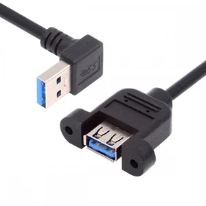 WRIARICH Down Angled USB 3.0 Male to Female Type-A Panel Type Header Cable 90 Degree Connector 30cm WRIARICH Down Angled USB 3.0 Male to Female Type-A Panel Type Header Cable 90 Degree Connector 30cm