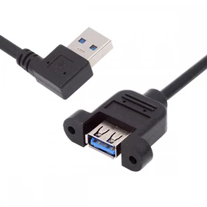 WRIARICH Left Angled USB 3.0 Male to Female Type-A Panel Type Header Cable 90 Degree Connector 30cm WRIARICH Left Angled USB 3.0 Male to Female Type-A Panel Type Header Cable 90 Degree Connector 30cm