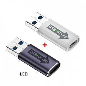 WRIARICH 2pcs/lot USB 2.0 A Male QC to PD USB-C Type C Female 5Gbps Data Power Adapter for Laptop Tablet Phone WRIARICH 2pcs/lot USB 2.0 A Male QC to PD USB-C Type C Female 5Gbps Data Power Adapter for Laptop Tablet Phone