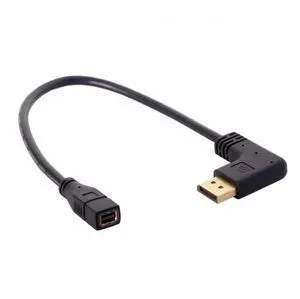 WRIARICH Left Angled DP DisplayPort 90 Degree to Mini DP DisplayPort Female Cable for Displays Monitors WRIARICH Left Angled DP DisplayPort 90 Degree to Mini DP DisplayPort Female Cable for Displays Monitors