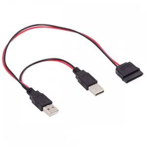 WRIARICH DC 5V Dual USB to SATA 15Pin Power Cable for 2.5 inch SATA HDD SSD Disk Driver 5V 2A Max WRIARICH DC 5V Dual USB to SATA 15Pin Power Cable for 2.5 inch SATA HDD SSD Disk Driver 5V 2A Max