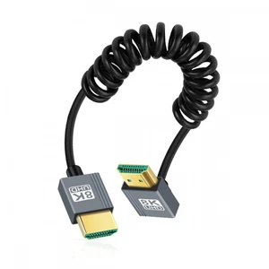 WRIARICH HDMI 2.1 Male to HDMI Male 8K 60hz Stretch Coiled Cable Up Angled 90 Degree for HDTV Computer Laptop Monitor WRIARICH HDMI 2.1 Male to HDMI Male 8K 60hz Stretch Coiled Cable Up Angled 90 Degree for HDTV Computer Laptop Monitor