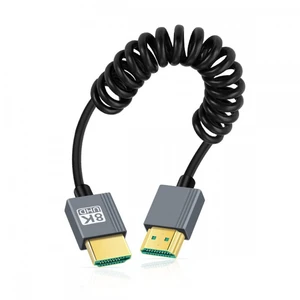 WRIARICH HDMI 2.1 Male to HDMI Male 8K 60hz Stretch Coiled Cable 100cm for HDTV Computer Laptop Monitor WRIARICH HDMI 2.1 Male to HDMI Male 8K 60hz Stretch Coiled Cable 100cm for HDTV Computer Laptop Monitor