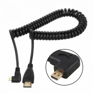 WRIARICH Stretch Right Angled 90 Degree Micro HDMI to HDMI Male HDTV Cable for Cell Phone Tablet Camera WRIARICH Stretch Right Angled 90 Degree Micro HDMI to HDMI Male HDTV Cable for Cell Phone Tablet Camera