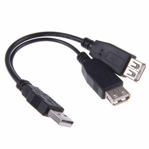 WRIARICH USB 2.0 A Male to Dual Data USB 2.0 A Female + Power Cable USB 2.0 A Female Extension Cable (20cm) WRIARICH USB 2.0 A Male to Dual Data USB 2.0 A Female + Power Cable USB 2.0 A Female Extension Cable (20cm)