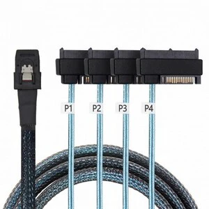 WRIARICH Internal 36 Pin Mini SAS SFF-8087 Host to 4 SFF-8482 Target SAS Hard Disk and SATA Power Cable 50cm WRIARICH Internal 36 Pin Mini SAS SFF-8087 Host to 4 SFF-8482 Target SAS Hard Disk and SATA Power Cable 50cm