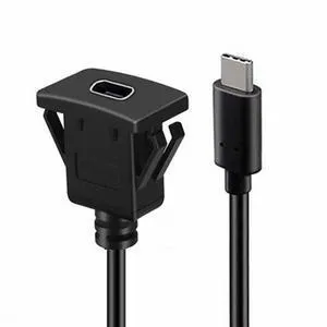 WRIARICH Waterproof Dustproof Type-C USB-C USB 3.1 10Gbps Extension Flush Car Latch Mount Extension Cable for Dashboard Panel WRIARICH Waterproof Dustproof Type-C USB-C USB 3.1 10Gbps Extension Flush Car Latch Mount Extension Cable for Dashboard Panel