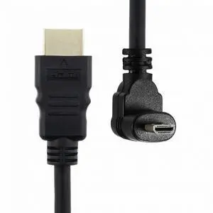 WRIARICH Up Angled 90 Degree Micro HDMI to HDMI Male HDTV Cable 4K Type-D for Cell Phone Tablet Camera 0.5m WRIARICH Up Angled 90 Degree Micro HDMI to HDMI Male HDTV Cable 4K Type-D for Cell Phone Tablet Camera 0.5m