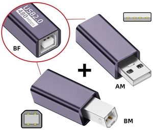 WRIARICH 2pcs/lot USB 2.0 B Type Female to Type-A & Type-B Male Extension Adapter for Printer Scanner Disk WRIARICH 2pcs/lot USB 2.0 B Type Female to Type-A & Type-B Male Extension Adapter for Printer Scanner Disk