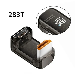 WRIARICH Down Angled 360 Degree Opposite U Shape Back HDMI Male to HDMI 2.1 Female UHD Extension Adapter Extender Transparent with Smart LED 8K 60hz HDTV WRIARICH Down Angled 360 Degree Opposite U Shape Back HDMI Male to HDMI 2.1 Female UHD Extension Adapter Extender Transparent with Smart LED 8K 60hz HDTV