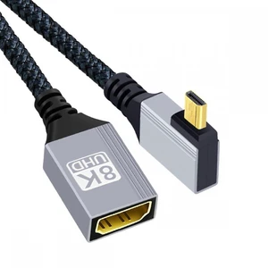 WRIARICH 8K Type-D Micro HDMI 2.1 Male Right Angled 90 Degree to HDMI Female Extension HDTV Cable for DV Camera Laptop Portable Monitor WRIARICH 8K Type-D Micro HDMI 2.1 Male Right Angled 90 Degree to HDMI Female Extension HDTV Cable for DV Camera Laptop Portable Monitor