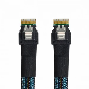 WRIARICH PCI-E Slimline SAS 4.0 SFF-8654 4i 38pin Host to SFF-8654 Slim SAS Target Cable 50cm WRIARICH PCI-E Slimline SAS 4.0 SFF-8654 4i 38pin Host to SFF-8654 Slim SAS Target Cable 50cm