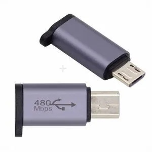 WRIARICH 2pcs/lot USB-C USB2.0 Type-C Female to Micro Mini USB Male Power Adapter 480Mbps Data with Chain Holes WRIARICH 2pcs/lot USB-C USB2.0 Type-C Female to Micro Mini USB Male Power Adapter 480Mbps Data with Chain Holes