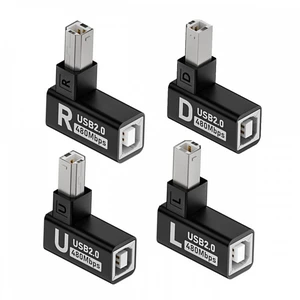WRIARICH 4pcs/lot USB 2.0 Type-B Male to Female Extension Adapter Horizontal Vertical Angled 90 Degree for Printer Scanner WRIARICH 4pcs/lot USB 2.0 Type-B Male to Female Extension Adapter Horizontal Vertical Angled 90 Degree for Printer Scanner