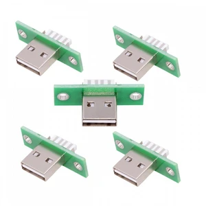 WRIARICH 5pcs/set DIY OEM USB Type-A Male Plug Connector with Panel Mount Solder Type Reversible Design WRIARICH 5pcs/set DIY OEM USB Type-A Male Plug Connector with Panel Mount Solder Type Reversible Design