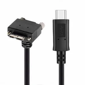WRIARICH 5Gbps Type-C USB-C Host to Micro USB3.0 Screw Mount 90 Degree Down Angled for Industrial Camera Storage (100cm) WRIARICH 5Gbps Type-C USB-C Host to Micro USB3.0 Screw Mount 90 Degree Down Angled for Industrial Camera Storage (100cm)
