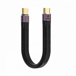 WRIARICH Type-C USB-C Male to Male USB4 40Gbps 100W 8K Flat Slim FPC Data Cable 13cm for Laptop Phone WRIARICH Type-C USB-C Male to Male USB4 40Gbps 100W 8K Flat Slim FPC Data Cable 13cm for Laptop Phone