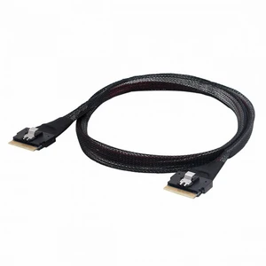 WRIARICH PCI-E Slimline SAS 4.0 SFF-8654 8i 74pin Host to SFF-8654 74Pin Slim SAS Target Cable 50cm WRIARICH PCI-E Slimline SAS 4.0 SFF-8654 8i 74pin Host to SFF-8654 74Pin Slim SAS Target Cable 50cm