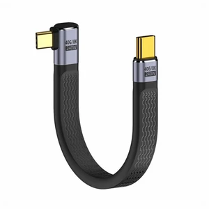 WRIARICH Right Angled 240W Type-C USB-C Male to Male USB4 40Gbps 100W 8K Flat Slim FPC Data Cable for Laptop Phone 13cm WRIARICH Right Angled 240W Type-C USB-C Male to Male USB4 40Gbps 100W 8K Flat Slim FPC Data Cable for Laptop Phone 13cm
