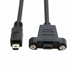 WRIARICH Panel Mount Type Mini USB 5Pin Male to Female Extension Adapter Cable with Screws 50cm WRIARICH Panel Mount Type Mini USB 5Pin Male to Female Extension Adapter Cable with Screws 50cm