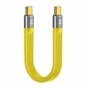 WRIARICH Yellow Type-C USB-C Male to Male USB4 40Gbps 100W 8K Flat Slim FPC Data Cable for Laptop Phone 13cm WRIARICH Yellow Type-C USB-C Male to Male USB4 40Gbps 100W 8K Flat Slim FPC Data Cable for Laptop Phone 13cm