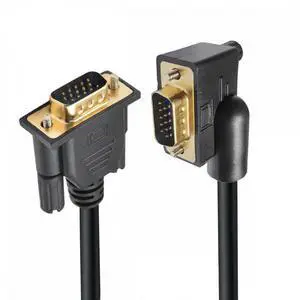 WRIARICH 100CM 90 Degree Right Angled VGA RGB Male to Straight Male Extension Cable 3COAX+6C for Monitor Projector Computer WRIARICH 100CM 90 Degree Right Angled VGA RGB Male to Straight Male Extension Cable 3COAX+6C for Monitor Projector Computer