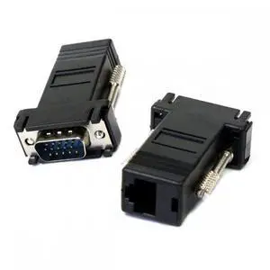 WRIARICH Cable 2pcs/set VGA RGB Male to Male over Cat6 Cat5e RJ45 Female Ethernet Modualr Adapter for Computer Monitor WRIARICH Cable 2pcs/set VGA RGB Male to Male over Cat6 Cat5e RJ45 Female Ethernet Modualr Adapter for Computer Monitor
