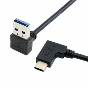 WRIARICH Reversible USB 3.1 USB-C Angled to 90 Degree Down Angled A Male Data Cable for Laptop Tablet Cell Phone (30cm) WRIARICH Reversible USB 3.1 USB-C Angled to 90 Degree Down Angled A Male Data Cable for Laptop Tablet Cell Phone (30cm)