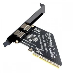 WRIARICH PCI-Express 4.0 PCIE 8x Detachable to Dual Oculink SFF-8612 SFF-8611 VROC Raid0 Adapter for U.2 SSD eGPU External Graphics Card Dock WRIARICH PCI-Express 4.0 PCIE 8x Detachable to Dual Oculink SFF-8612 SFF-8611 VROC Raid0 Adapter for U.2 SSD eGPU External Graphics Card Dock