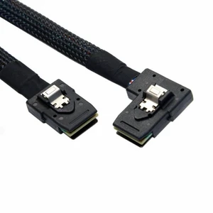 WRIARICH Ultra Slim Flat Left Angled 90 Degree Mini SAS 36pin SFF-8087 to 8087 Data Raid Cable 80cm WRIARICH Ultra Slim Flat Left Angled 90 Degree Mini SAS 36pin SFF-8087 to 8087 Data Raid Cable 80cm