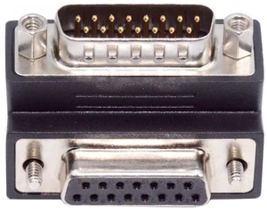WRIARICH Cable DSUB RS232 D-subminiature 15pin Male Nut to Female Screw Extension Adapter DB Connector Down 90 Degree Angled WRIARICH Cable DSUB RS232 D-subminiature 15pin Male Nut to Female Screw Extension Adapter DB Connector Down 90 Degree Angled