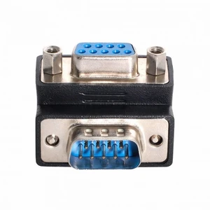 WRIARICH Cable Down Angled 90 Degree RS232 D-Sub 9Pin Male Screw Type to Female Nut Type Extension Adapter WRIARICH Cable Down Angled 90 Degree RS232 D-Sub 9Pin Male Screw Type to Female Nut Type Extension Adapter