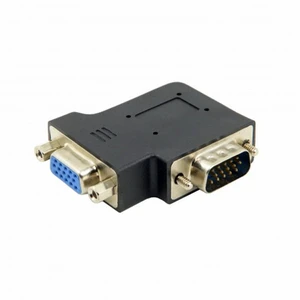 WRIARICH Cable Left Angled 90 Degree VGA RGB HDB15Pin Screw Type Male to Female Nut Type Extension Adapter for Monitor Displays WRIARICH Cable Left Angled 90 Degree VGA RGB HDB15Pin Screw Type Male to Female Nut Type Extension Adapter for Monitor Displays