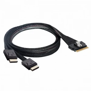 WRIARICH PCI-E Ultraport Slimline SAS Slim 4.0 SFF-8654 8i 74pin to Dual Oculink SFF-8611 Cable 50cm PCI-Express WRIARICH PCI-E Ultraport Slimline SAS Slim 4.0 SFF-8654 8i 74pin to Dual Oculink SFF-8611 Cable 50cm PCI-Express