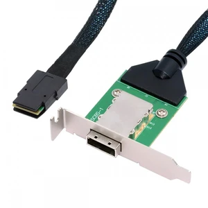 WRIARICH Internal Mini SAS SFF-8087 Male to External SFF-8088 Female Extension Cable PCBA With Low Profile Bracket WRIARICH Internal Mini SAS SFF-8087 Male to External SFF-8088 Female Extension Cable PCBA With Low Profile Bracket