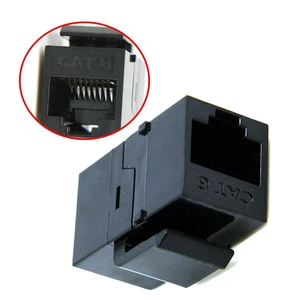 Vszerda UTP CAT6 Keystone Coupler RJ45 Female to Female UTP CAT6 Keystone inline Coupler Black Vszerda UTP CAT6 Keystone Coupler RJ45 Female to Female UTP CAT6 Keystone inline Coupler Black