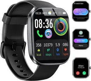 AI Smart Watch with ChatGPT, 1.91" Bluetooth Calling Smartwatch for Men Women, 110+ Fitness Modes Activity Tracker, Sleep/Heart Rate/Calorie Monitor, IP68 Waterproof Step Counter for Android iOS AI Smart Watch with ChatGPT, 1.91" Bluetooth Calling Smartwatch for Men Women, 110+ Fitness Modes Activity Tracker, Sleep/Heart Rate/Calorie Monitor, IP68 Waterproof Step Counter for Android iOS