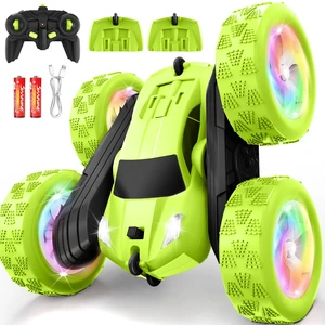 Remote Control Car, Stunt RC Cars, 2.4GHz Double Sided 360° Flips RC Crawler, Outdoor Toys for Kids Ages 4-8, Upgraded USB-C Modular Battery, 5 6 7 8 9 10 +Year Old Boys Birthday Gifts Green Remote Control Car, Stunt RC Cars, 2.4GHz Double Sided 360° Flips RC Crawler, Outdoor Toys for Kids Ages 4-8, Upgraded USB-C Modular Battery, 5 6 7 8 9 10 +Year Old Boys Birthday Gifts Green