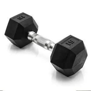 CAP Barbell 15 LB Coated Hex Dumbbell Weight, New Edition CAP Barbell 15 LB Coated Hex Dumbbell Weight, New Edition