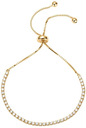 CZ Classic Tennis Bracelet for Women, 14K Gold Plated, Yellow Gold | Dainty AAAAA Cubic Zirconia Bracelet, Hypoallergenic Bezel Set Gold Tennis Bracelet, Wedding Bracelet Jewelry Gift CZ Classic Tennis Bracelet for Women, 14K Gold Plated, Yellow Gold | Dainty AAAAA Cubic Zirconia Bracelet, Hypoallergenic Bezel Set Gold Tennis Bracelet, Wedding Bracelet Jewelry Gift