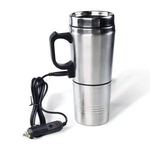 12V Car Heating Cup, Stainless Steel Electric Car Kettle with Cigarette Lighter Plug, Portable Travel Insulated Heated Mug, Vehicle Heated Coffee Cup Mug Warmer, for Hot Water Tea Coffee Making 12V Car Heating Cup, Stainless Steel Electric Car Kettle with Cigarette Lighter Plug, Portable Travel Insulated Heated Mug, Vehicle Heated Coffee Cup Mug Warmer, for Hot Water Tea Coffee Making