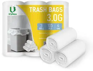 4 Gallon Trash Bags, 15 Liter Small Garbage Bags, 105 Count, Unscented Wastebasket Liners for Bathroom, Kitchen, Bedroom, Home Office, Mini Trash Can Bags, Little Trash Bags, Camping Toilet Bags 4 Gallon Trash Bags, 15 Liter Small Garbage Bags, 105 Count, Unscented Wastebasket Liners for Bathroom, Kitchen, Bedroom, Home Office, Mini Trash Can Bags, Little Trash Bags, Camping Toilet Bags