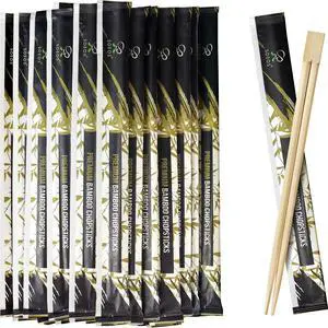 200 Disposable Chopsticks Bulk - Natural Wooden Chopsticks & Bamboo Chopstick for Sushi, Takeout, Party - Splinter-Free, Individually Wrapped Single-Use Chopstick (Approx.200 Pairs) 200 Disposable Chopsticks Bulk - Natural Wooden Chopsticks & Bamboo Chopstick for Sushi, Takeout, Party - Splinter-Free, Individually Wrapped Single-Use Chopstick (Approx.200 Pairs)