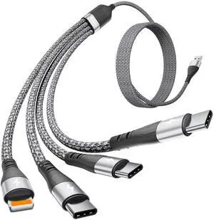 SIQIWO 4 in 1 Multi Charger Cable, 2 Pack/ 4FT/ 3A Fast Charging Cord | Braided Charging Cord for Multiple Devices with Type C/ IP Ports for Cell Phones, Samsung, Android, Tablet, Laptop, Switch SIQIWO 4 in 1 Multi Charger Cable, 2 Pack/ 4FT/ 3A Fast Charging Cord | Braided Charging Cord for Multiple Devices with Type C/ IP Ports for Cell Phones, Samsung, Android, Tablet, Laptop, Switch