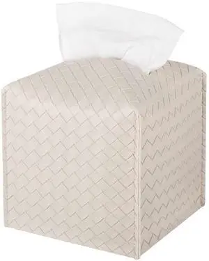 Tissue Box Cover PU Leather Tissue Holder Square Facial Tissue Case Facial Paper Organizer Dispenser for Bathroom, Vanity Countertop, Tabletop, Car, Griege Tissue Box Cover PU Leather Tissue Holder Square Facial Tissue Case Facial Paper Organizer Dispenser for Bathroom, Vanity Countertop, Tabletop, Car, Griege